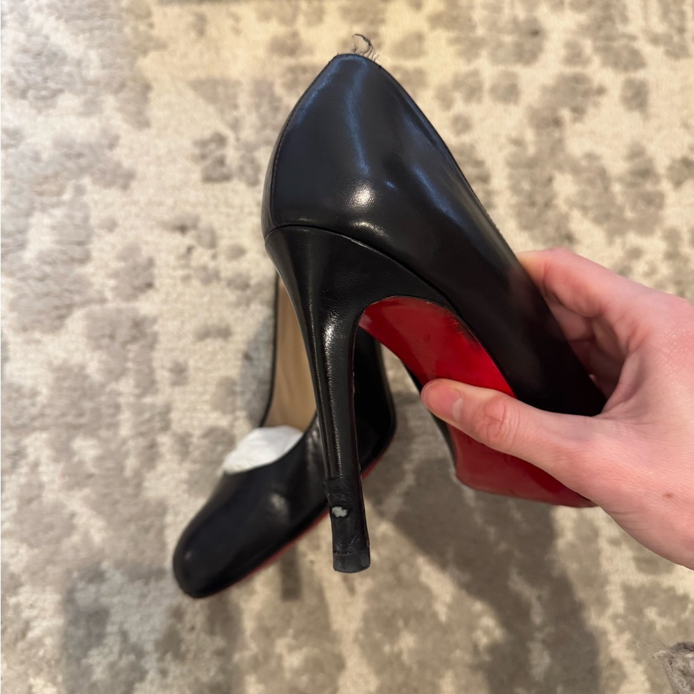 Christian Louboutin Black Round Toe Heels - Picture 6 of 7